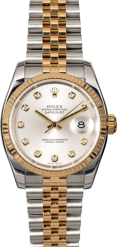 2 tone rolex with a diamond dial|two tone Rolex women's.